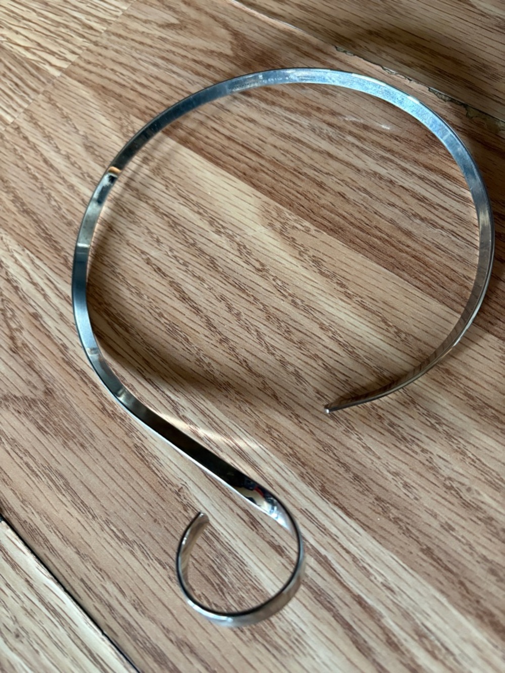 ALPACA SILVER TORQUE SPIRAL STYLE CHOKER ADJUSTABLE NECKLACE - Picture 5 of 10